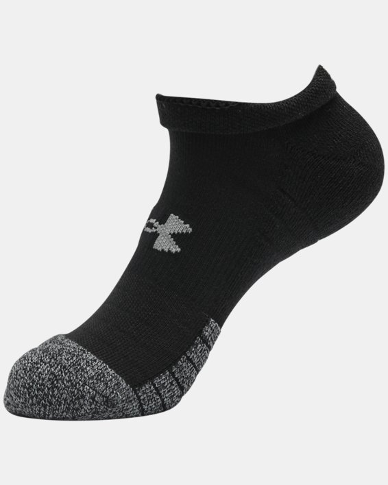 Adult HeatGear® No Show Socks 3-Pack in Black image number 9